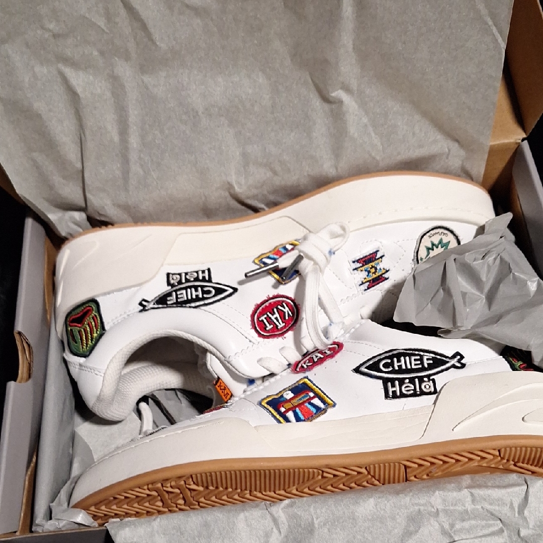 Anta White Sneakers With Colorful Patches
